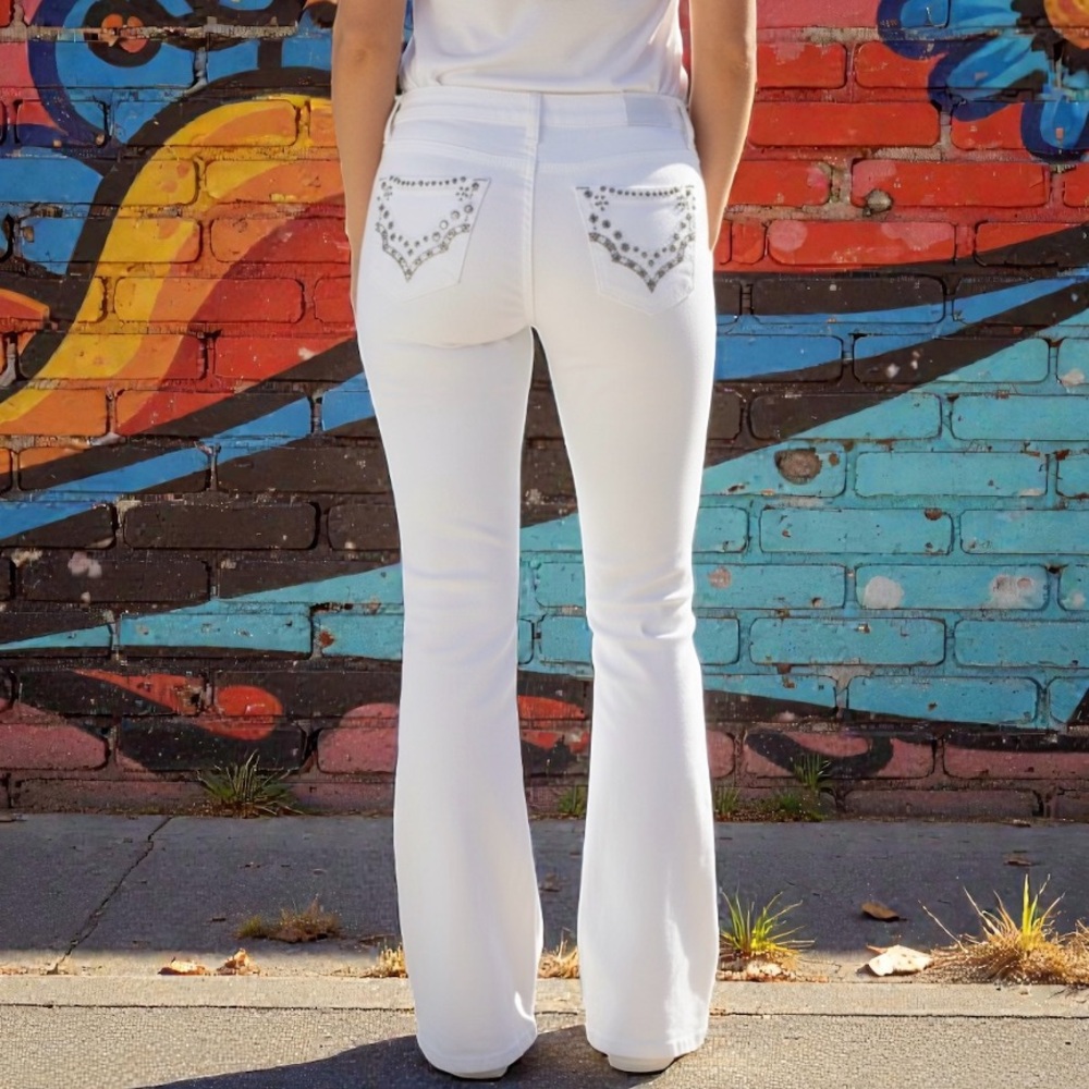 L.A. idol Rhinestone Bootcut Jeans, L34